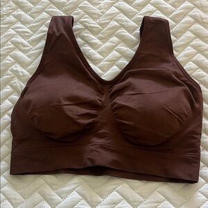 Wireless Support Sports Bra in Chocolate Brown